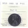 Image 1 : Newfoundland 1-cent 1880 Oval 0 ICCS Certified F-15.