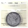 Image 1 : Newfoundland 50-cent 1880 ICCS Certified F-15. KEY DATE!