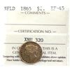 Image 1 : Newfoundland $2 Gold 1865 ICCS Certified EF-45. A nice first year issue!