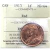 Image 1 : 1-cent 1913 ICCS Certified MS-64 Red. A brightly lit coin with great eye appeal.
