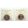 Image 1 : 1-cent 1915 & 1918 1-cent Both ICCS Certified MS-64 Red. Both attractive near full red strikes. 2pcs