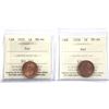 Image 1 : 1-cent 1935 & 1936 ICCS Certified MS-64 Red. 2pcs