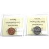Image 2 : 1-cent Red & 5-cent 1970 ICCS Certified PL-66 Ultra Heavy Cameo. 2pcs
