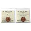Image 1 : 1-cent 1978 & 1979 ICCS Certified MS-66 Red. 2pcs