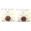 Image 1 : 1-cent 1980 & 1982 ICCS Certified MS-66 Red. 2pcs