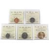 Image 1 : 1-cent, 5-cent, 10-cent, 25-cent & Montreal Canadians Dollar 2009 ICCS Certified MS-66. 5pcs