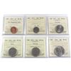 Image 1 : 1-cent Non-Magnetic, 10-cent, 25-cent Caribou, Orca, Falcon, 50-cent 2011 ICCS Certified MS-66. 6pcs