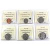 Image 2 : 1-cent Non-Magnetic, 10-cent, 25-cent Caribou, Orca, Falcon, 50-cent 2011 ICCS Certified MS-66. 6pcs