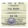 Image 1 : 5-cent 1870 Flat Border ICCS Certified MS-63.