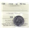 Image 1 : 5-cent 1938 ICCS Certified MS-64. A tough coin in higher mint state grades.