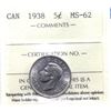 Image 1 : 5-cent 1938 ICCS Certified MS-62.