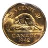 Image 2 : 5-cent 1942 Tombac ICCS Certified MS-65. A choice coin with bright 'cartwheel' luster throughout wit