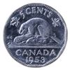 Image 2 : 5-cent 1953 NSF NL 'MULE' ICCS Certified EF-40. A nice mid grade example of this rare variety, rust 