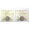 Image 1 : 10-cent 1870 Narrow 0 & 1880H Obverse 2 ICCS Certified VF-20. 2pcs
