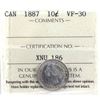 Image 1 : 10-cent 1887 ICCS Certified VF-30. *Scarce Date*