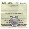 Image 1 : 10-cent 1900 ICCS Certified MS-62.