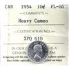 Image 1 : 10-cent 1954 ICCS Certified PL-66 Heavy Cameo.