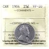 Image 1 : 25-cent 1904 ICCS Certified VF-20.