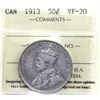 Image 1 : 50-cent 1913 ICCS Certified VF-20.