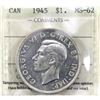 Image 1 : Silver $1 1945 ICCS Certified MS-62. *Key Date*