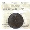Image 1 : Token 1844 Bank of Montreal Half Penny, Br# 527, CH# PC-1B3 Heavy Trees Short Nose ICCS Certified AU