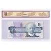 Image 2 : BC-56a 1986 Bank of Canada $5, Changeover,  Yellow Back Position Number, Crow-Bouey S/N: EOH1145275 