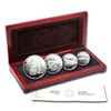 Image 1 : 1990 Canada Polar Bear Fine Platinum 4-coin Fractional Set in Deluxe Outer and Display Boxes. Contai