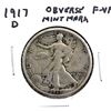 Image 1 : 1917-D USA 50-cent Obverse Mint Mark F-VF.