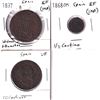 Image 1 : 1837-187? Spain Coinage - 1837 Catalonia 6 Quartos EF (Impaired), 1868OM 1/2 Centimo EF (Impaired) &