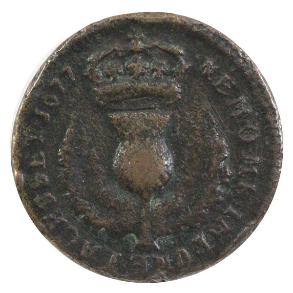 1677 Scotland Charles II Bawbee 6 Pence Scots Fine.
