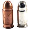 Image 1 : Pair of 1oz .45 Caliber ACP Bullets. Lot includes a Fine Silver and a Pure Copper version. (Tax exem