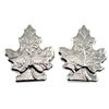 Image 1 : 2oz Beaver Bullion Maple Leaf .999 Fine Poured Silver. 2pcs (TAX Exempt)