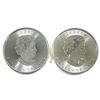 Image 2 : 2018 & 2019 Canada 1oz Incuse .9999 Fine Silver Maple Leafs (2019 lightly scratched & lightly toned)
