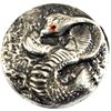 Image 1 : 3oz Beaver Bullion Cobra with Enamel Eye .999 Silver Antiqued Round. (TAX Exempt)