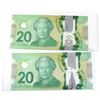 Image 2 : Pair of 2x 2012 $20 Bills BC-71b with FWV & FWW Prefixes. Notes are EF to UNC.  2pcs