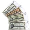 Image 1 : Estate lot of 4x 50 years anniversary Canadian tire Bills. You will receive 1x 3-cent, 1x 5-cent, 1x
