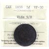 Image 1 : 1859 Large  1-cent Wide 9/8  ICCS Certified VF-30