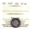 Image 1 : 1907 Canada 10-cent ICCS Certified VF-20