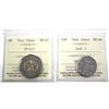 Image 1 : Test Token TT-C17  MS-67 & Test Token Leaf 2 ICCS Certified MS-66. 2pcs