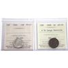 Image 1 : 1948 1-cent  A to Large Denticle ICCS AU-50 & 1946 10-cent ICCS MS-62. 2pcs