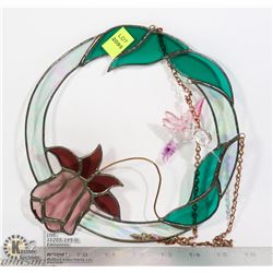 STAINED GLASS HUMMING BIRD THEME HANGING DECOR