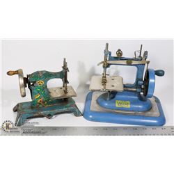 2 ANTIQUE KIDS SEWING MACHINES VULCAN &