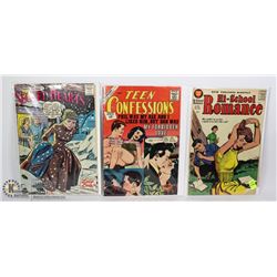 THREE VINTAGE ROMANCE COMICS