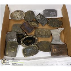 FLAT OF VINTAGE BELT BUCKLES INCLUDING PRO