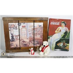 FLAT OF ASSORTED COKE COLLECTIBLE ITEMS