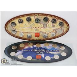 1999 + 2000 CANADIAN $.25 MINT SETS PROOF LIKE