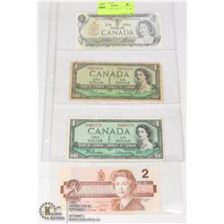 4 PCS. 2- $1 1954 +1 $1 1973+ 1- $2 1986