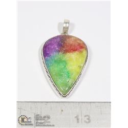 #36-RAINBOW SOLAR QUARTZ PENDANT