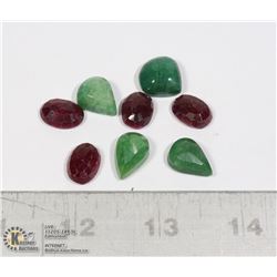 #108-RUBY/EMERALD GEMSTONES 75.85ct