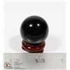 Image 1 : #84-BLACK OBSIDIAN ASPHERE BALL/ STAND 29mm